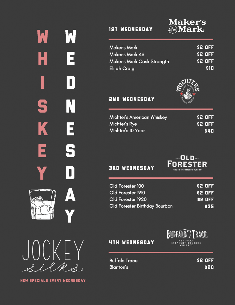 Jockey Silks Whiskey Wednesday Flyer 1